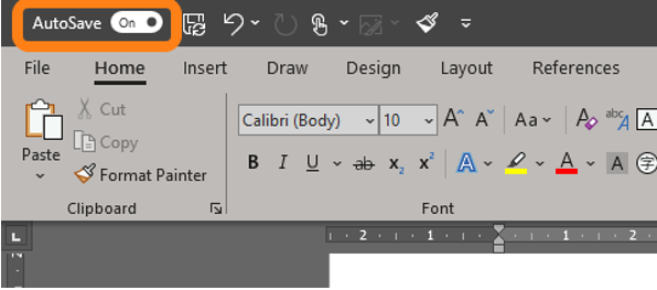 Enable AutoSave to ensure you can co-author documents