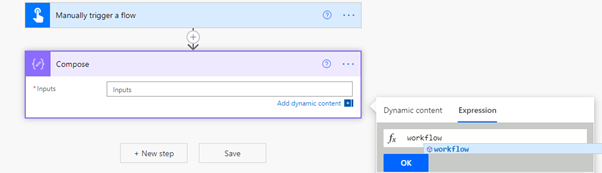 Screenshot of Power Automate workflow compose