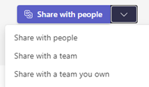 Screenshot MS Teams - Sharing options
